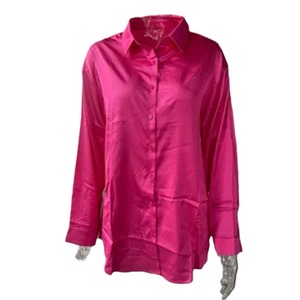 Elegante Frauen Seide Satin Casual Shirts Frühling Herbst Langarm Revers Button up Lose Blusen Einfarbige Commut Office Tops - Product Image 5