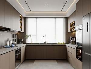 Plywood Kitchen Storage Cabinet Supplier Quartz Stone Cupboards Modern Design for Apartment Developer <b>Builder</b> - Product Image 2