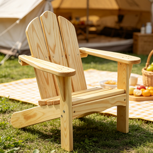 Silla Adirondack Pequeña de Madera de Abeto para Niños, Asiento de Patio para Niños Pequeños, Madera de Abeto Natural, Duradera y Ecológica - Product Image 3