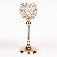 Décoration de centre de table, bougeoirs en cristal doré, ensemble de 3 pièces, support à bougies pour mariage