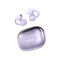 Miccell Grosir Earbud Nirkabel Ringan Model Jepit dengan Bluetooth 6.0, Earphone Suara Hi-Fi untuk iPhone, Aktivitas Luar Ruangan