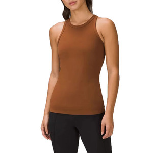 Women's Solid Color <b>Knitted</b> <b>Tank</b> <b>Top</b> Crew Neck Sleeveless Minimalist Style Breathable 100%Cotton Workout Wear - Product Image 2