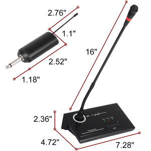 Micrófono de Conferencia de Escritorio WG1-2 con Cuello de Cisne, Receptor Recargable, Inalámbrico UHF, Cancelación de Ruido y Luces LED - Product Image 3