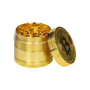 HONEYPUFF Broyeur d'herbes sèches rond en alliage de zinc doré 40 mm, ensemble de broyage magnétique 4 pièces PH40-4-004 - Product Image 4