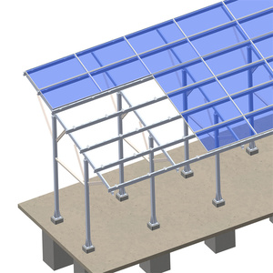 Abri de voiture solaire avec double <span class=keywords><strong>poteau</strong></span> en acier galvanisé à chaud <span class=keywords><strong>pour</strong></span> les structures de montage d'abri de voiture à panneaux PV - Product Image 4