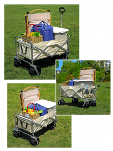8 इंच विविध रंग फोल्डेबल वाटरप्रूफ गाड़ी ट्रॉली वैगन स्टील फ्रेम संकीर्ण पहियों कोई ब्रेक बहु-कार्यात्मक खरीदारी - Product Image 5