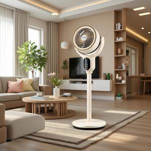 Ventilateur sur pied à circulation d'air à faible bruit, réglable en hauteur, avec télécommande et commande vocale, 3 pales, extensible en 3D – Offre Spéciale - Product Image 1