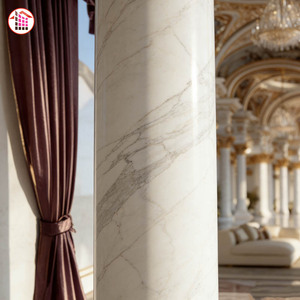 Columnas de Mármol Corintias Doradas de Lujo, Pilares de Piedra Natural Sólida con Capitel Ornamentado, Decoración de Palacio, Columnas de Mármol Hechas a Mano - Product Image 2