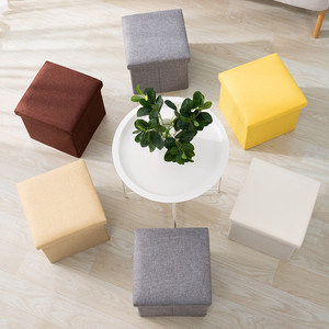 Creative <b>Storage</b> <b>Stool</b> Multi Functional Folding Ottoman Home Use Gray Khaki Light Green - Product Image 1
