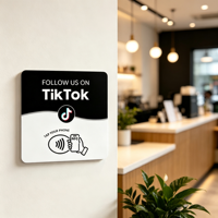 Carte NFC en acrylique pour avis TikTok, carte NFC NTAG213 120x120mm passive réinscriptible, appuyez pour laisser un avis sur le magasin du commerçant