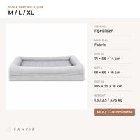 Canapé-lit rectangulaire pour animaux de compagnie, housse amovible lavable, base antidérapante, résistant à l'eau, toutes saisons, pour chiens et chats de taille moyenne/grande - OEM/ODM