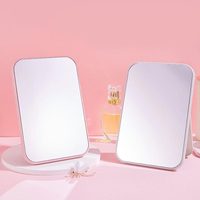 Tragbare quadratische Wandbehang Reise Make-up stehend klappbar Kosmetik Kunststoff Desktop Tisch Schreibtisch Kosmetik Make-up Spiegel