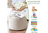 Pouf en mousse déchiquetée Pouf rond rembourré Tabouret en velours côtelé
