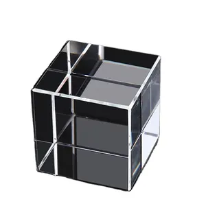 Vente en gros cristal clair K9 cube vierge 3d Photo bloc de gravure laser