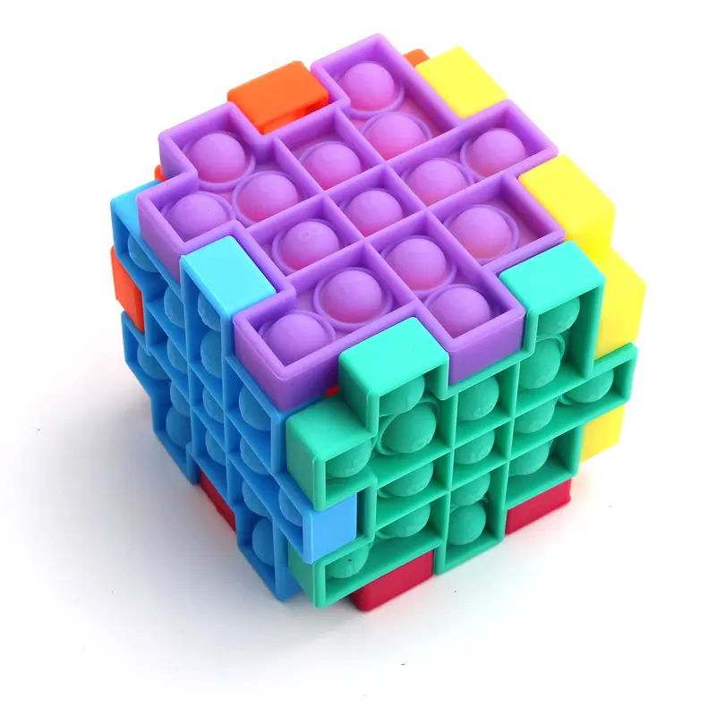 Silicone DIY 3D Educational Rubike Magical Bean Rotating Puzzle Infinity Cube Toy
