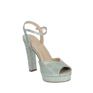 Menbur Sandale à talons pour femme 24160 avec bride à la cheville et plateforme argentée - Product Image 4