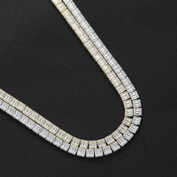 Chaîne tennis en zircon 7 mm, collier hip-hop pour homme style rock sugar, chaîne de cou simple à une seule rangée.