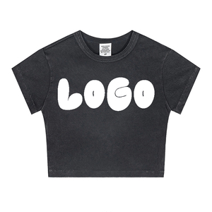 Bán buôn OEM các nhà sản xuất bán buôn Chất lượng cao Cotton cổ điển bé TEE phụ nữ Crop Top tùy chỉnh <span class=keywords><strong>in</strong></span> Crop <span class=keywords><strong>Tops</strong></span> - Product Image 1