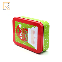 Boîte en fer blanc carrée personnalisée avec logo imprimé, recyclable, pour l'emballage alimentaire de snacks, biscuits, bonbons, gâteaux, occasions de Noël