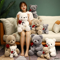 Boneka Teddy Bear Plushie Custom Ukuran Sesuai Pesanan, Boneka Teddy Bear Anime untuk Pasangan, Hadiah Spesial Valentine, Standar CE/ASTM