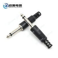 Connecteur de prise de microphone à 2 pôles Connecteur d'adaptateur audio pour prise stéréo 6.35mm 1/4"