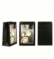 Kreative Quadratische Hochwertige Papier-Geschenktüte Geburtstags-Souvenir Blumen-Handtasche mit UV-Druck für Geschenke und Handwerk