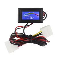 Termometer Digital akuarium, DC 4-25V layar tampilan LCD pengukur suhu air mobil NTC 10K Probe logam untuk akuarium