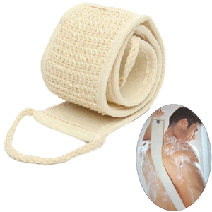 Brosse de bain exfoliante naturelle en loofah avec poignée en jute pour le corps, personnalisable avec logo, pour le massage et le nettoyage du dos - Product Image 1