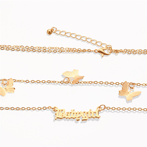 Trendz Nouvelle Mode double couche collier pour femmes 3D papillon pendentif collier - Product Image 4