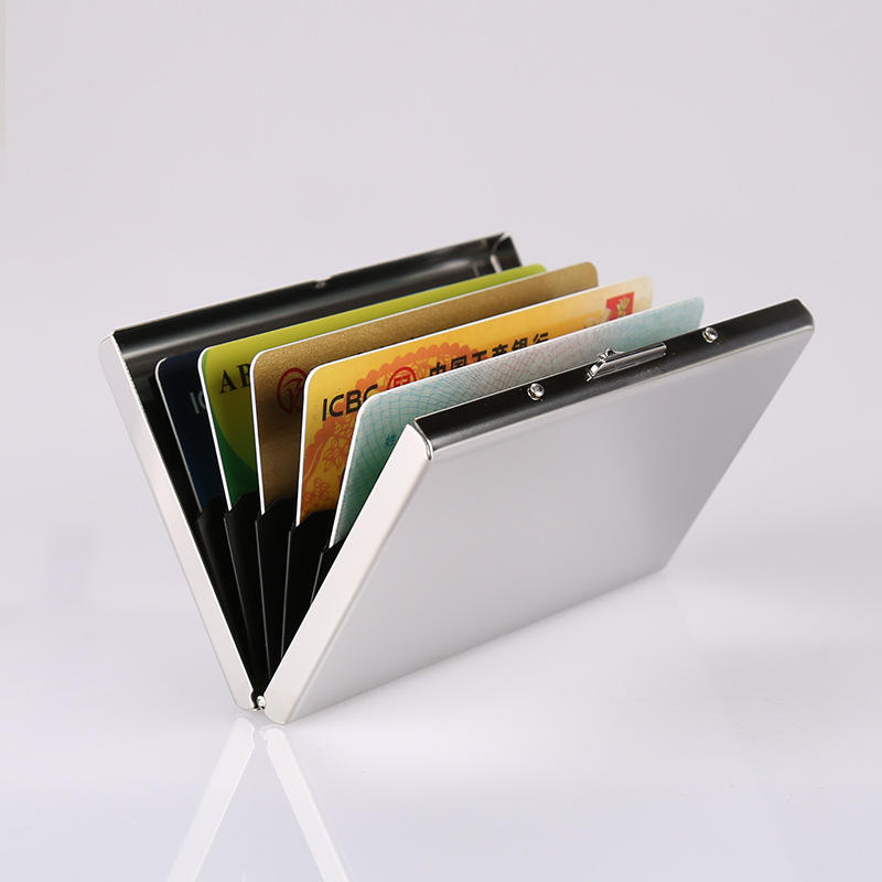 4-Pack Aluminum Business Card Holder Cases - Mini Suitcase Design Credit Card Organizer