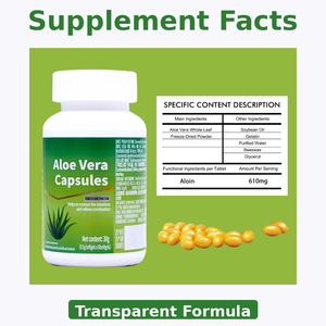 Cápsulas de Polvo Liofilizado de Hoja Entera de Aloe Vera Jubaihe para el Bienestar Digestivo, Lubricación <span class=keywords><strong>Intestinal</strong></span>, Suplementos Sin Gluten - Product Image 4