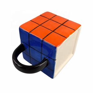 Madou Cốc Gốm Hình Khối Sáng Tạo 450 Ml Có Tay Cầm Cốc Nước Ba Chiều Vẽ Tay - Product Image 6