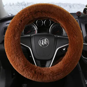 Winter Warm Plush Unisex Car Steering Wheel Cover Small Car Handle Cover