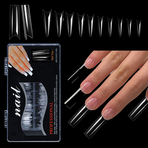 Logotipo personalizado, 500 Uds., puntas de <span class=keywords><strong>uñas</strong></span> de Gel suave, ataúd largo, prensa cuadrada, <span class=keywords><strong>uñas</strong></span> de gelatina, cubierta completa, diseño de extensión falsa - Product Image 1