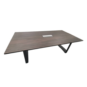 Dikdörtgen Modern dayanıklı konferans masası U Metal bacaklar ile okul ve hastanede takım kullanımı için ahşap ofis toplantı mobilya - Product Image 1