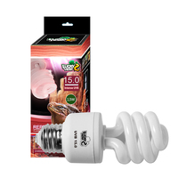 Lampe de terrarium fluorescente compacte de Style classique 13W 26W lumière tropicale UVA UVB pour Reptiles animaux de compagnie verre aluminium produits pour animaux de compagnie