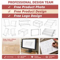 Support de signalétique en acrylique avec base en bois, forme en T, double face, 8,5x11, pour menu de table, support de code QR avant/arrière, restaurant, café, bistrot