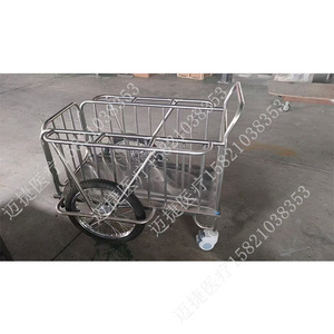 Chariot de transfert de linge et de déchets en acier inoxydable avec couvercle pour hôpitaux et salles d'approvisionnement - Maijie Medical - Product Image 1
