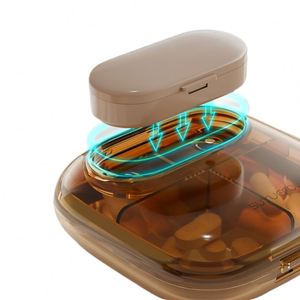 Boîte à pilules quotidienne à 4 compartiments, rangement compact pour une utilisation du matin au soir, boîte en plastique - Product Image 2