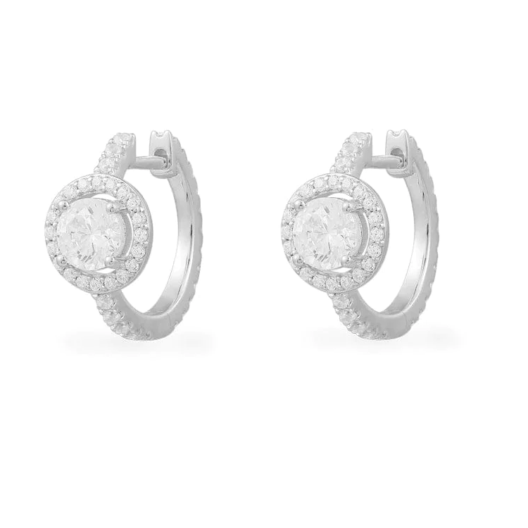 Oorbellen van 925 sterling zilver met zirkonia (Set 3-4-5 mm