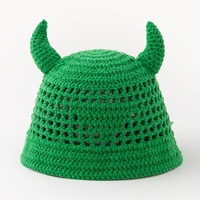 Sombrero de Ganchillo Personalizado con Logotipo, Gorra de Sol Transpirable de Malla Hueca con Diseño de Cuerno de Buey Naranja, Venta al por Mayor, Gorro de Verano para Exteriores, OEM