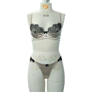 Nuova azienda di moda americana europea traspirante con cuciture in pizzo nero francese con fiocco da donna Sexy copri reggiseno squisito - Product Image 4