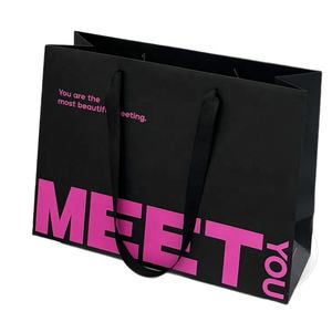 Lüks renkli kağıt alışveriş torbaları toptan ucuz hediye Premium kağıt taşıma çantası ile özel Logo baskı giyim ambalaj için - Product Image 1