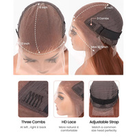 Perruques de cheveux humains 13x6 HD Lace Front sans colle, pour longues perruques brunes à ondulations profondes, cheveux vierges brésiliens, densité 180%, demi-perruque