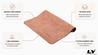 Matras Yoga Cork dengan Logo Custom 183x66cm 4.5mm Karet Cork, Anti-Slip, Menyerap Keringat, untuk Studio Yoga dan Kebugaran