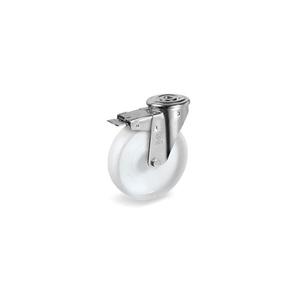 TELLURE ROTA - 686721 Polyamide 6 roues pleines, support pivotant avec trou de boulon type NL avec blocage avant-largeur de roue 30mm, ø 80 - Product Image 1