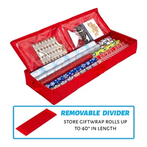 Adornos navideños para envolver regalos, accesorios de decoración, organizador de papel, rollos de envoltura, bolsa de almacenamiento debajo de la cama - Product Image 3