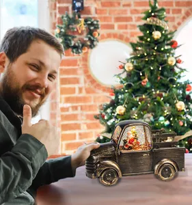 クリスマスデコレーションサンタのトラックスノーグローブLEDウォーターグローブランタン