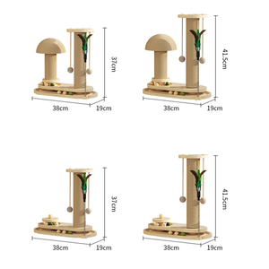 Tiang Garukan Kucing Ramah Lingkungan dari Sisal Grosir, Pohon Kucing Tinggi dengan Tali Sisal Tahan Lama, Papan MDF Beige, Mainan Kayu Penggaruk Kucing - Product Image 3