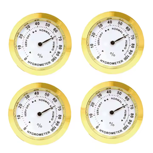高湿度計 シガー湿度計 ミニ丸型メタル温度計 タバコ用ヒュミドール湿度計 シガー用 - Product Image 1
